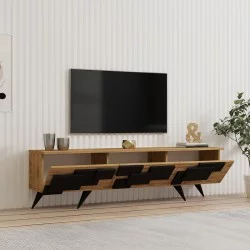 Έπιπλο τηλεόρασης Trida  oak με μαύρο 160x35x45εκ