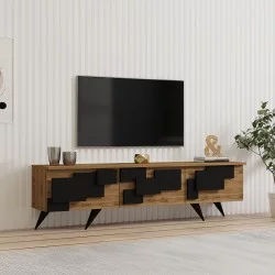 Έπιπλο τηλεόρασης Trida  oak με μαύρο 160x35x45εκ