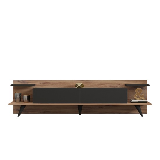 Έπιπλο τηλεόρασης Astry  καρυδί με ανθρακί 180x36,8x45εκ