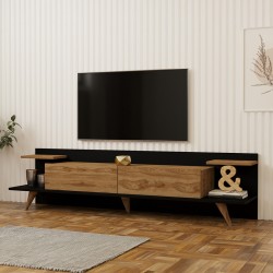 Έπιπλο τηλεόρασης Astry  oak με ανθρακί 180x36,8x45εκ