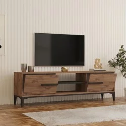 Έπιπλο τηλεόρασης Eslem  oak με ανθρακί 160x34,6x48,1εκ