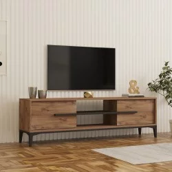 Έπιπλο τηλεόρασης Eslem  oak με ανθρακί 160x34,6x48,1εκ