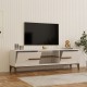 Έπιπλο τηλεόρασης Eslem  λευκό με καρυδί 160x34,6x48,1εκ