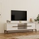 Έπιπλο τηλεόρασης Eslem  λευκό με καρυδί 160x34,6x48,1εκ