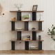 Βιβλιοθήκη Ratu  ανθρακί με oak 120x24,6x141εκ