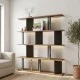Βιβλιοθήκη Ratu  ανθρακί με oak 120x24,6x141εκ