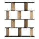 Βιβλιοθήκη Ratu  καρυδί με ανθρακί 120x24,6x141εκ