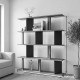 Βιβλιοθήκη Ratu  καρυδί με ανθρακί 120x24,6x141εκ