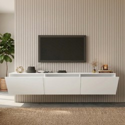 Έπιπλο τηλεόρασης επιτοίχιο Felita  λευκό 150x31,4x30εκ