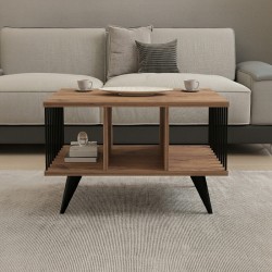 Τραπέζι σαλονιού Pena  sonoma με μαύρο 90x60x39,5εκ