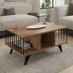Τραπέζι σαλονιού Pena  sonoma με μαύρο 90x60x39,5εκ