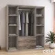 Ντουλάπα ρούχων τετράφυλλη OLYMPUS  χρώμα castillo-toro 159x57x183εκ