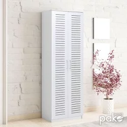 Παπουτσοθήκη-ντουλάπα SANTE  21 ζευγών σε λευκή απόχρωση 60x37x183εκ