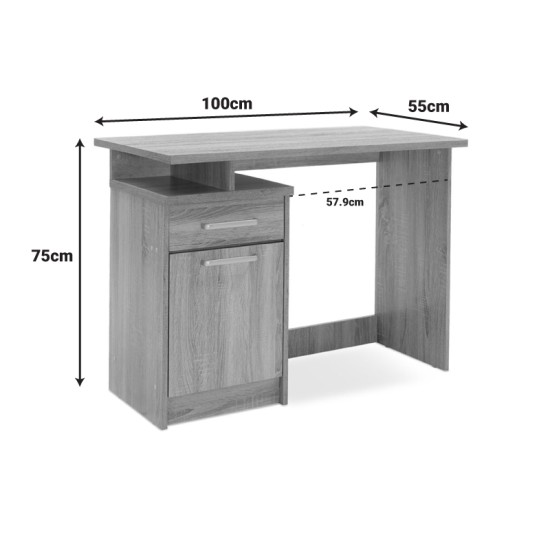 Γραφείο εργασίας Looney  χρώμα castillo-ροζ 100x55x75εκ