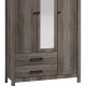 Ντουλάπα ρούχων Tara  τρίφυλλη καθρέπτης rustic oak 121x52x193εκ Model: 123-000171