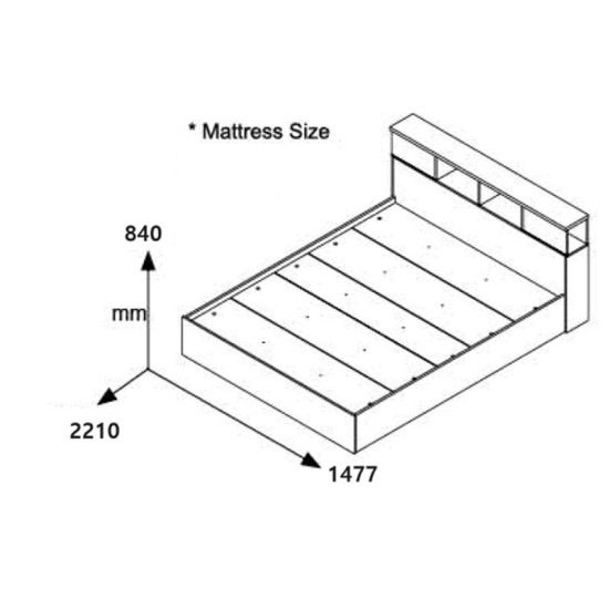 Κρεβάτι διπλό OLYMPUS  σε χρώμα wenge 140x200εκ