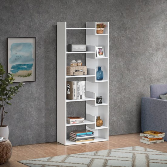Βιβλιοθήκη Naya σε λευκή απόχρωση 72x30x182.5εκ Βιβλιοθήκη Naya σε λευκή απόχρωση 72x30x182.5εκ