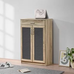 Παπουτσοθήκη-ντουλάπι Sante  20 ζεύγων σε sonoma-ανθρακί απόχρωση 80x37x123εκ