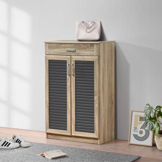 Παπουτσοθήκη-ντουλάπι Sante  20 ζεύγων σε sonoma-ανθρακί απόχρωση 80x37x123εκ