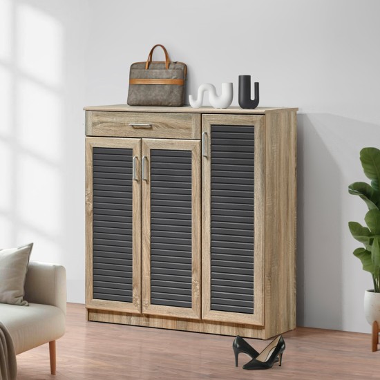 Παπουτσοθήκη-ντουλάπι Sante  30 ζεύγων σε sonoma-ανθρακί απόχρωση 120x37x123εκ