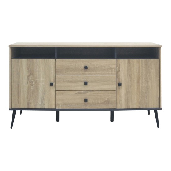 Μπουφές Zezan  σε sonoma-ανθρακί απόχρωση 140.5x41.5x80εκ