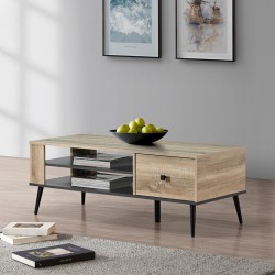 Τραπέζι σαλονιού Zezan  σε sonoma-ανθρακί απόχρωση 120x51x44.5εκ