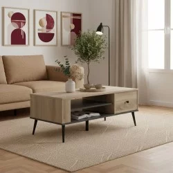 Τραπέζι σαλονιού Zezan  σε sonoma-ανθρακί απόχρωση 120x51x44.5εκ
