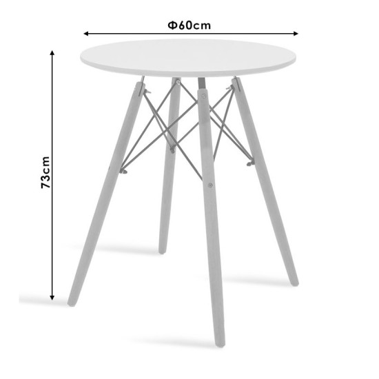 Τραπέζι Julita  Φ60 επιφάνεια MDF μαύρο Model: 127-000144