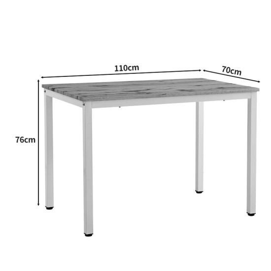 Τραπέζι Witte  MDF/Metal σε sonoma απόχρωση με μαύρο πόδι 110x70x76εκ