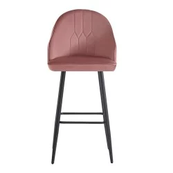 Σκαμπό μπαρ Velva  βελούδο σε σάπιο μήλο απόχρωση 46x45x113εκ