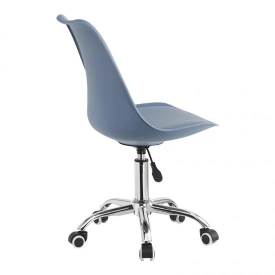 Καρέκλα γραφείου εργασίας Gaston II  pp-pu σε απόχρωση ανοιχτό μπλε 48x57x77-90εκ