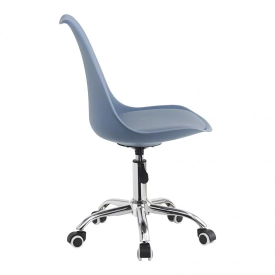 Καρέκλα γραφείου εργασίας Gaston II  pp-pu σε απόχρωση ανοιχτό μπλε 48x57x77-90εκ