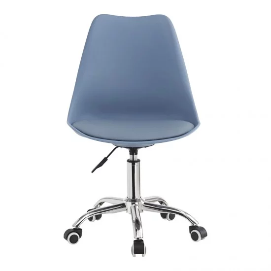 Καρέκλα γραφείου εργασίας Gaston II  pp-pu σε απόχρωση ανοιχτό μπλε 48x57x77-90εκ