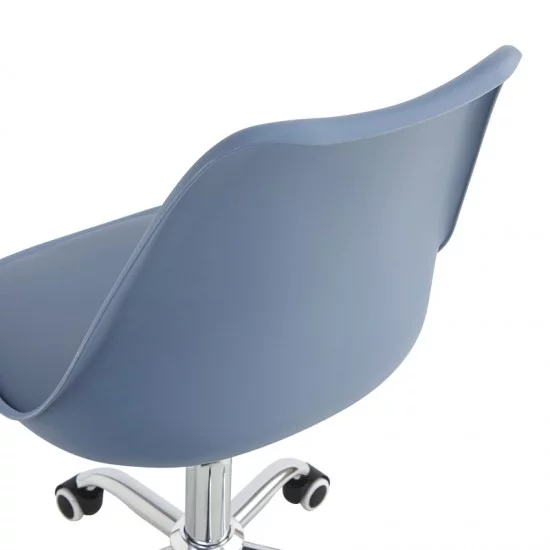Καρέκλα γραφείου εργασίας Gaston II  pp-pu σε απόχρωση ανοιχτό μπλε 48x57x77-90εκ