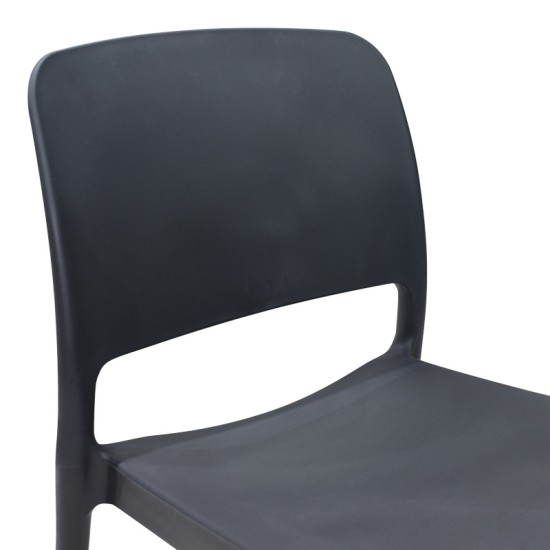 Καρέκλα Fenxy  pp σε μαύρη απόχρωση 38x42x77εκ