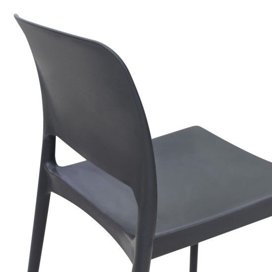 Καρέκλα Fenxy  pp σε μαύρη απόχρωση 38x42x77εκ