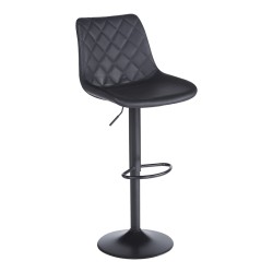 Σκαμπό μπαρ Libra  pu-μέταλλο σε μαύρη απόχρωση 49x55x115εκ