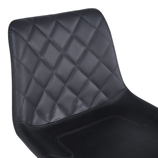 Σκαμπό μπαρ Libra  pu-μέταλλο σε μαύρη απόχρωση 49x55x115εκ