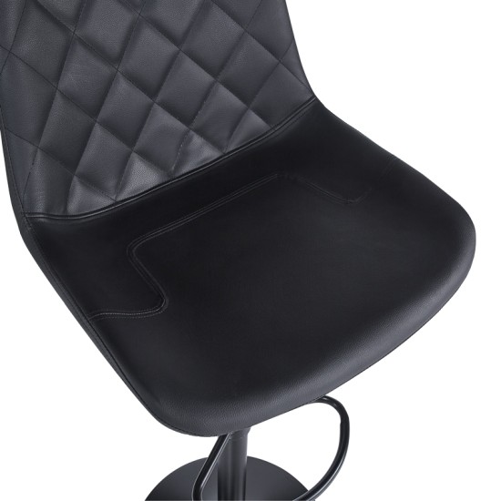 Σκαμπό μπαρ Libra  pu-μέταλλο σε μαύρη απόχρωση 49x55x115εκ