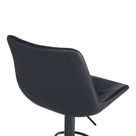 Σκαμπό μπαρ Libra  pu-μέταλλο σε μαύρη απόχρωση 49x55x115εκ