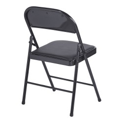 Καρέκλα Niro  πτυσσόμενη pu-μέταλλο σε μαύρη απόχρωση 46x46x79εκ