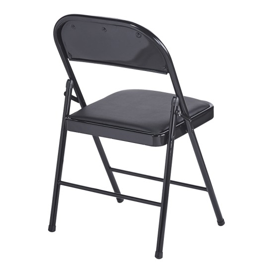 Καρέκλα Niro  πτυσσόμενη pu-μέταλλο σε μαύρη απόχρωση 46x46x79εκ