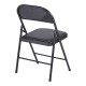 Καρέκλα Niro  πτυσσόμενη pu-μέταλλο σε μαύρη απόχρωση 46x46x79εκ