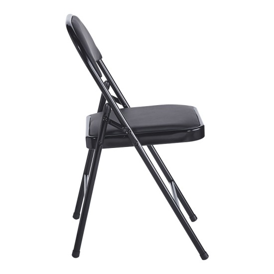 Καρέκλα Niro  πτυσσόμενη pu-μέταλλο σε μαύρη απόχρωση 46x46x79εκ