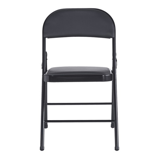 Καρέκλα Niro  πτυσσόμενη pu-μέταλλο σε μαύρη απόχρωση 46x46x79εκ