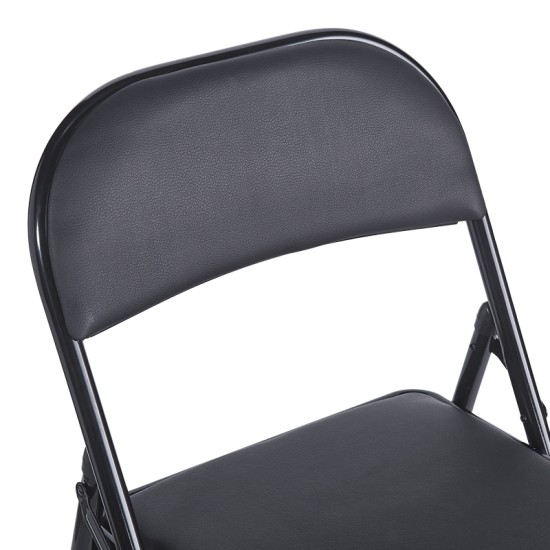 Καρέκλα Niro  πτυσσόμενη pu-μέταλλο σε μαύρη απόχρωση 46x46x79εκ