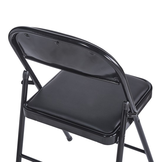 Καρέκλα Niro  πτυσσόμενη pu-μέταλλο σε μαύρη απόχρωση 46x46x79εκ