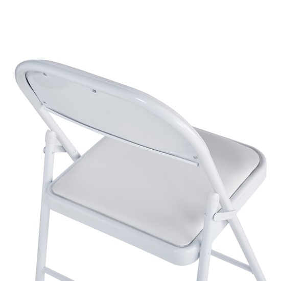 Καρέκλα Niro  πτυσσόμενη pu-μέταλλο σε λευκή απόχρωση 46x46x79εκ