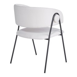 Πολυθρόνα Rachele I  μπεζ ύφασμα-πόδι μαύρο μέταλλο 52x65x79εκ