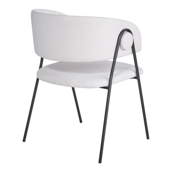 Πολυθρόνα Rachele I  μπεζ ύφασμα-πόδι μαύρο μέταλλο 52x65x79εκ